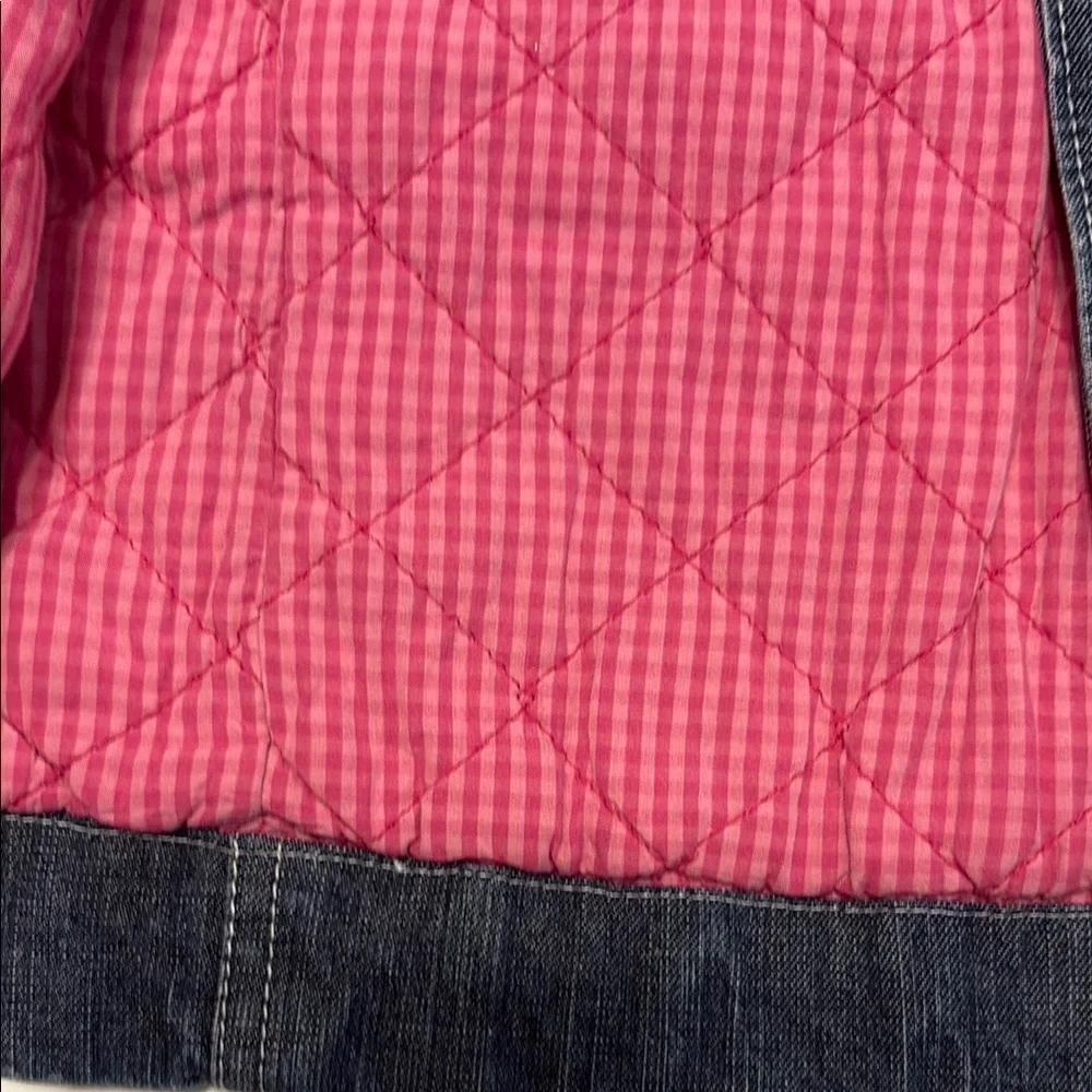 GAP Blue and Pink Cropped Jean Jacket